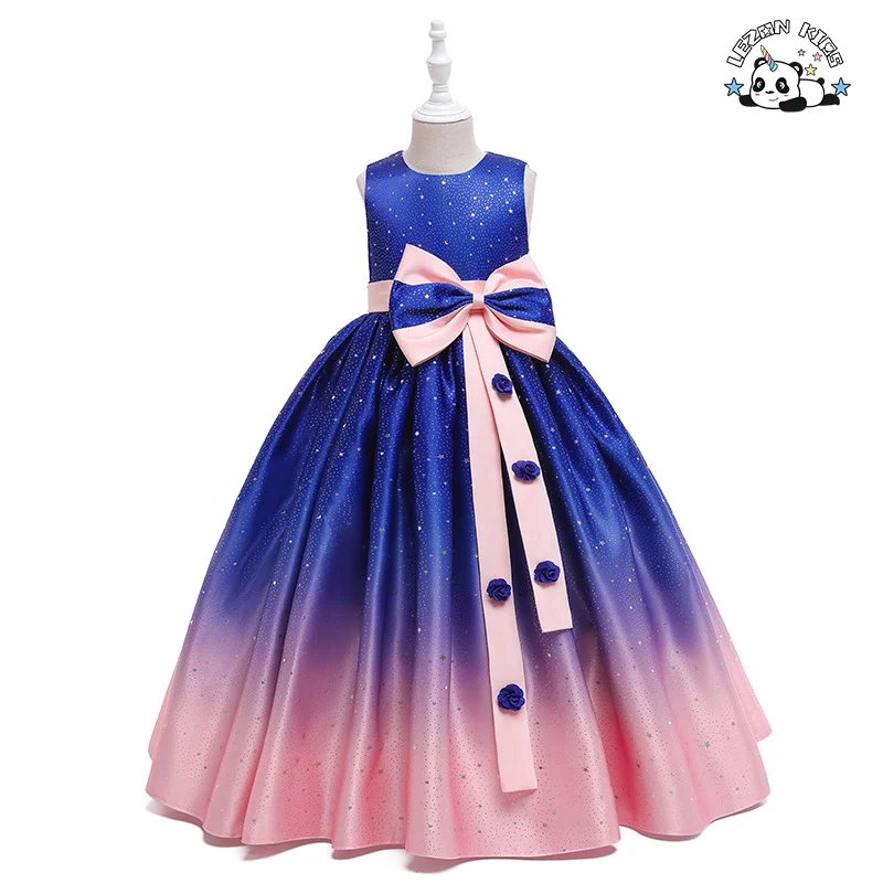 LEZONKIDS - mesh white formal red baby girl princess dress party for kids 2-12 green kid girl summer baby flower girls' dresses